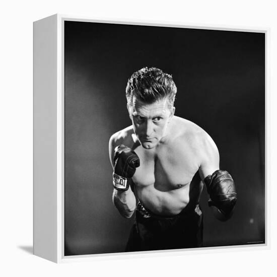 Actor Kirk Douglas in a Boxing Pose-Allan Grant-Framed Premier Image Canvas