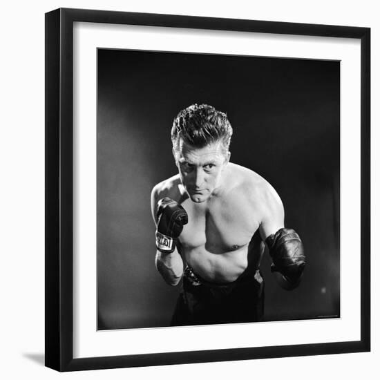 Actor Kirk Douglas in a Boxing Pose-Allan Grant-Framed Premium Photographic Print