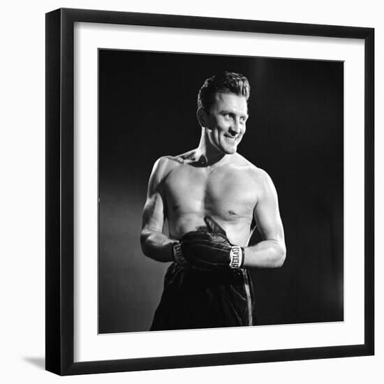 Actor Kirk Douglas in a Boxing Pose-Allan Grant-Framed Premium Photographic Print