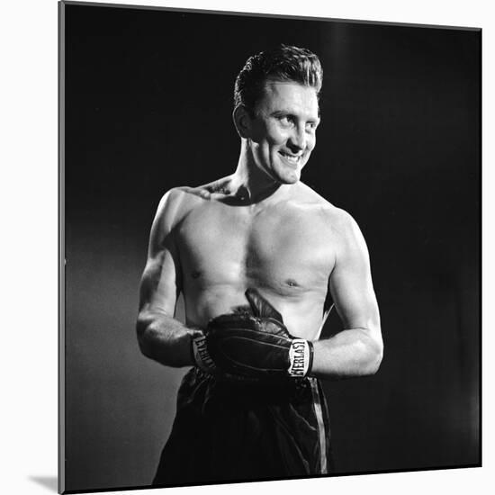 Actor Kirk Douglas in a Boxing Pose-Allan Grant-Mounted Premium Photographic Print