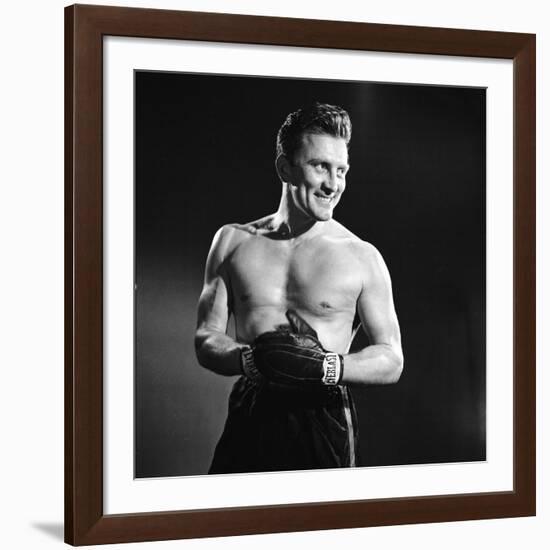 Actor Kirk Douglas in a Boxing Pose-Allan Grant-Framed Premium Photographic Print