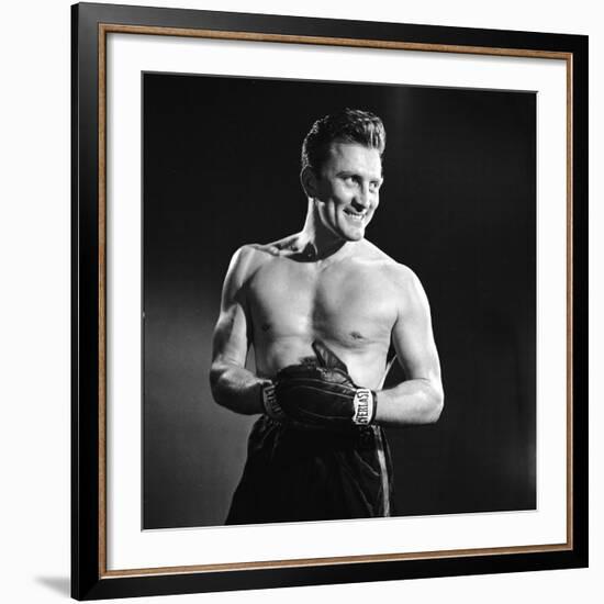 Actor Kirk Douglas in a Boxing Pose-Allan Grant-Framed Premium Photographic Print