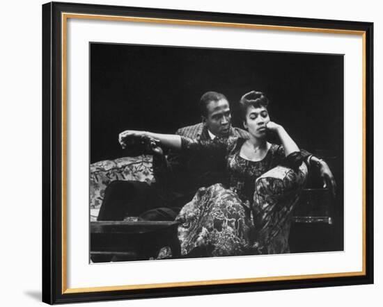 Actor Louis Gossett Jr. in a Scene from the Play "A Raisin in the Sun"-null-Framed Premium Photographic Print