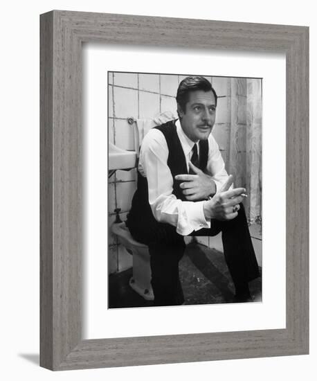 Actor Marcello Mastroianni in a Scene From the Movie "Marriage Italian Style"-Alfred Eisenstaedt-Framed Photographic Print