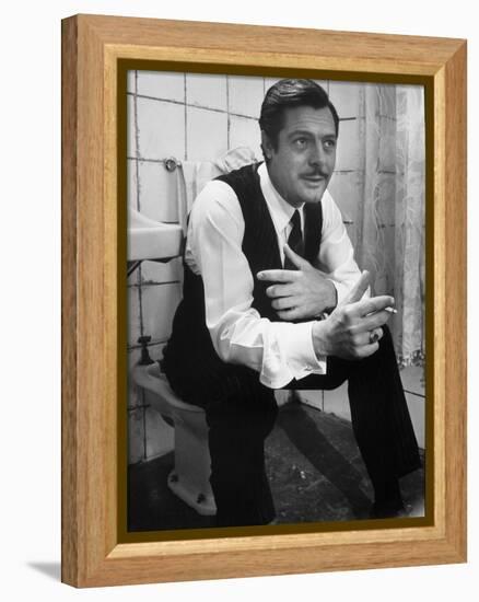 Actor Marcello Mastroianni in a Scene From the Movie "Marriage Italian Style"-Alfred Eisenstaedt-Framed Premier Image Canvas