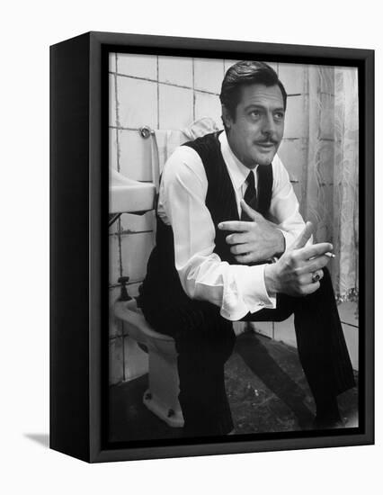 Actor Marcello Mastroianni in a Scene From the Movie "Marriage Italian Style"-Alfred Eisenstaedt-Framed Premier Image Canvas