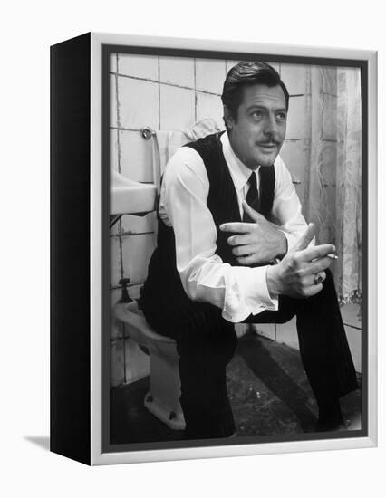 Actor Marcello Mastroianni in a Scene From the Movie "Marriage Italian Style"-Alfred Eisenstaedt-Framed Premier Image Canvas