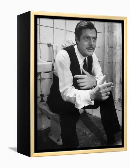 Actor Marcello Mastroianni in a Scene From the Movie "Marriage Italian Style"-Alfred Eisenstaedt-Framed Premier Image Canvas