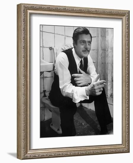 Actor Marcello Mastroianni in a Scene From the Movie "Marriage Italian Style"-Alfred Eisenstaedt-Framed Photographic Print