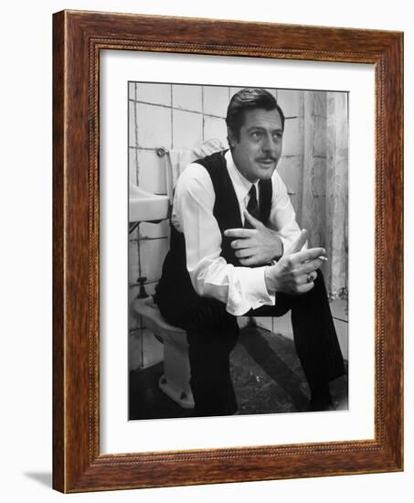 Actor Marcello Mastroianni in a Scene From the Movie "Marriage Italian Style"-Alfred Eisenstaedt-Framed Photographic Print