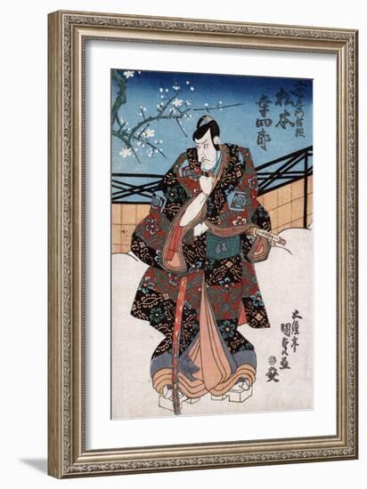 Actor Matsumoto Koshiro 5th as Kudo Toraemon Kudosuke, Japanese Wood-Cut Print-Lantern Press-Framed Art Print