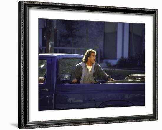 Actor Mel Gibson Shooting Scene from Film "Lethal Weapon 3"-Mirek Towski-Framed Premium Photographic Print