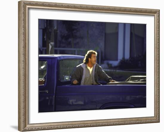 Actor Mel Gibson Shooting Scene from Film "Lethal Weapon 3"-Mirek Towski-Framed Premium Photographic Print