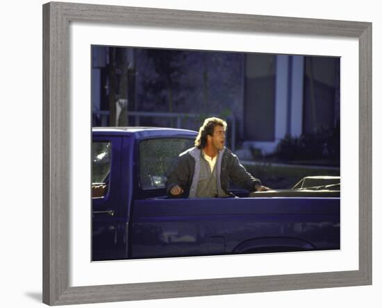 Actor Mel Gibson Shooting Scene from Film "Lethal Weapon 3"-Mirek Towski-Framed Premium Photographic Print