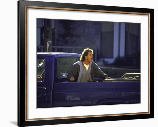 Actor Mel Gibson Shooting Scene from Film "Lethal Weapon 3"-Mirek Towski-Framed Premium Photographic Print