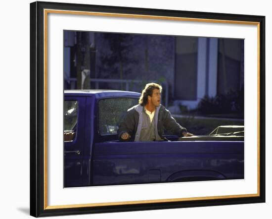 Actor Mel Gibson Shooting Scene from Film "Lethal Weapon 3"-Mirek Towski-Framed Premium Photographic Print