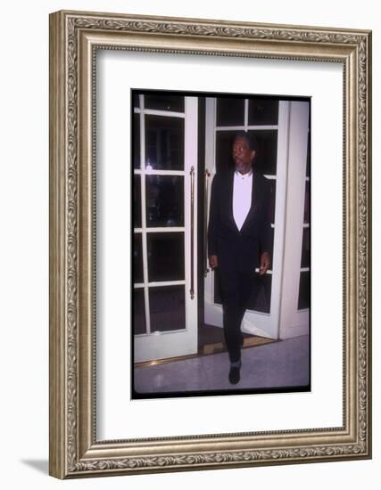 Actor Morgan Freeman Standing Near Doorway at Rita Moreno Tribute Held at Beverly Wilshire Hotel-Mirek Towski-Framed Photographic Print