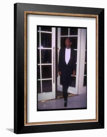 Actor Morgan Freeman Standing Near Doorway at Rita Moreno Tribute Held at Beverly Wilshire Hotel-Mirek Towski-Framed Photographic Print