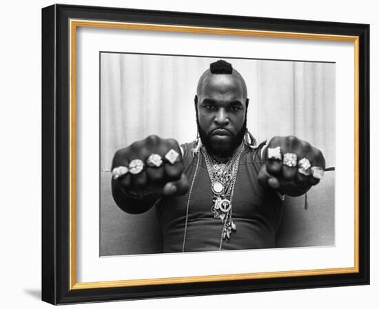 Actor Mr. T before Appearance on David Letterman Show Promoting 'Rocky Iii', NY, June 30, 1982-0 0-Framed Photographic Print