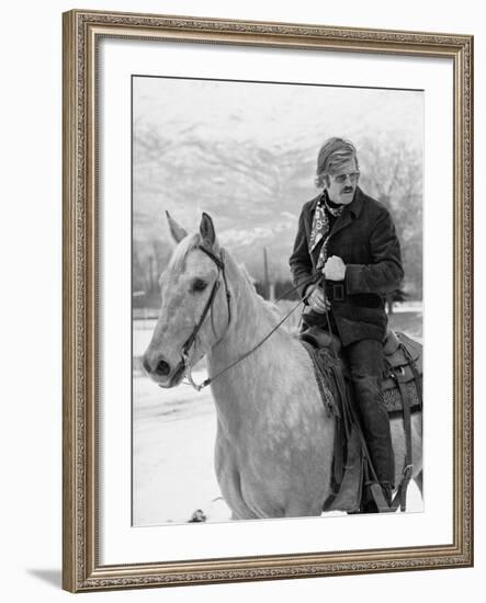 Actor Robert Redford Horseback Riding-John Dominis-Framed Premium Photographic Print