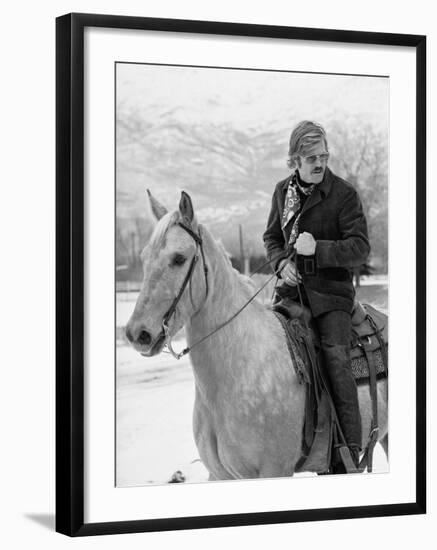 Actor Robert Redford Horseback Riding-John Dominis-Framed Premium Photographic Print