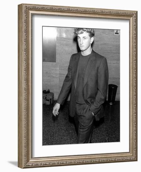 Actor Sean Penn Wearing a Suit-null-Framed Premium Photographic Print