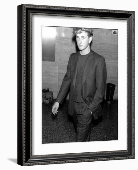 Actor Sean Penn Wearing a Suit-null-Framed Premium Photographic Print