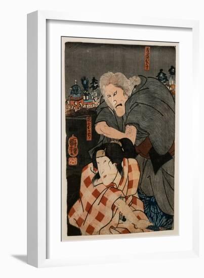 Actor Seki Sajuro III in the Role of Giheji Oba and Actor Bando Shuka in the Role of Danshichi Okaj-Utagawa Kuniyoshi-Framed Giclee Print