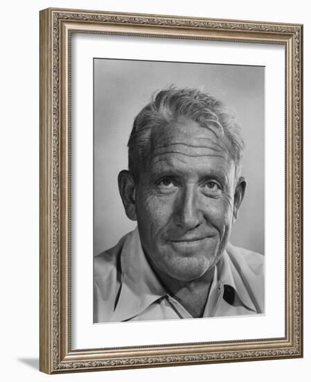 Actor Spencer Tracy During Time of Filming "Bad Day at Black Rock"-J^ R^ Eyerman-Framed Premium Photographic Print