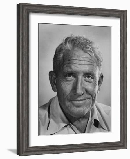 Actor Spencer Tracy During Time of Filming "Bad Day at Black Rock"-J^ R^ Eyerman-Framed Premium Photographic Print