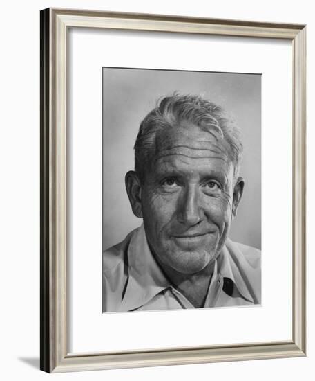 Actor Spencer Tracy During Time of Filming "Bad Day at Black Rock"-J^ R^ Eyerman-Framed Premium Photographic Print