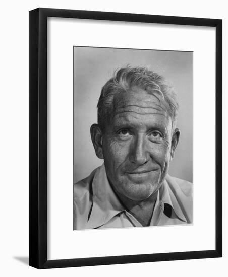 Actor Spencer Tracy During Time of Filming "Bad Day at Black Rock"-J^ R^ Eyerman-Framed Premium Photographic Print