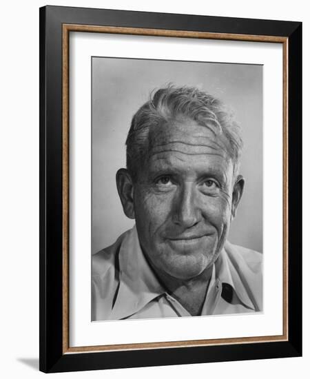 Actor Spencer Tracy During Time of Filming "Bad Day at Black Rock"-J^ R^ Eyerman-Framed Premium Photographic Print
