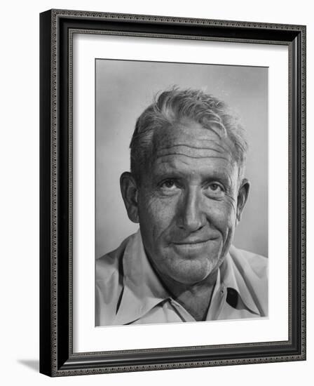 Actor Spencer Tracy During Time of Filming "Bad Day at Black Rock"-J^ R^ Eyerman-Framed Premium Photographic Print