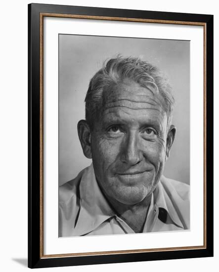 Actor Spencer Tracy During Time of Filming "Bad Day at Black Rock"-J^ R^ Eyerman-Framed Premium Photographic Print