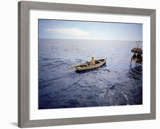 Actor Spencer Tracy Filming a Scene from the Motion Picture "The Old Man and the Sea"-Ralph Crane-Framed Premium Photographic Print