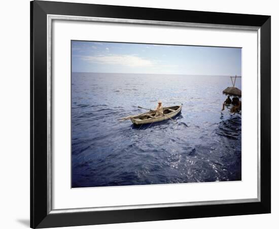 Actor Spencer Tracy Filming a Scene from the Motion Picture "The Old Man and the Sea"-Ralph Crane-Framed Premium Photographic Print