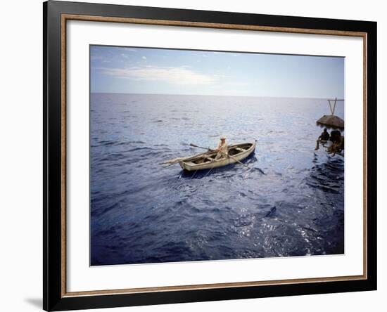 Actor Spencer Tracy Filming a Scene from the Motion Picture "The Old Man and the Sea"-Ralph Crane-Framed Premium Photographic Print