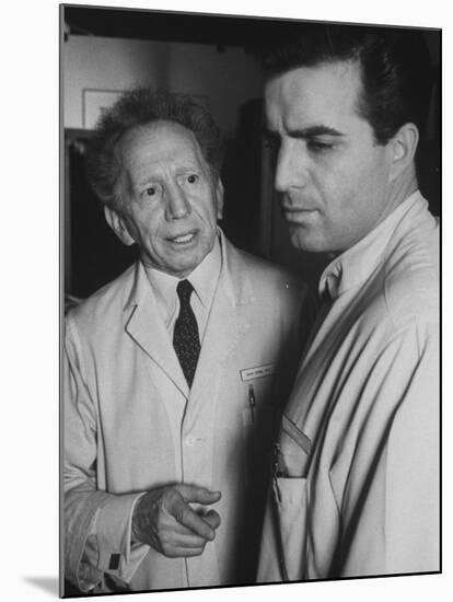 Actor Vincent Edwards with Actor Sam Jaffe as He Appears in Television Program Ben Casey-Ralph Crane-Mounted Premium Photographic Print