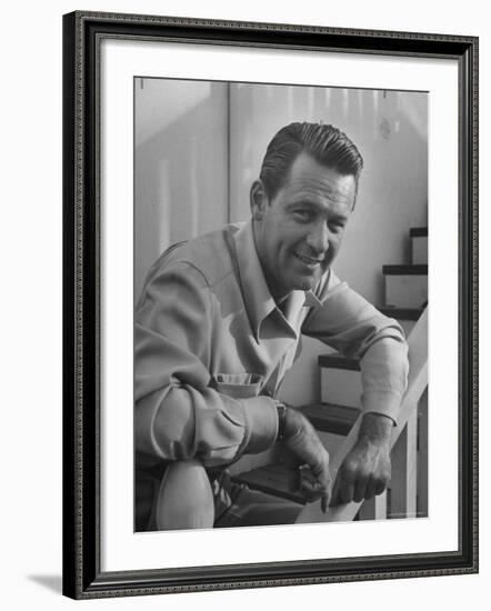 Actor William Holden Smiling for the Camera-Allan Grant-Framed Premium Photographic Print