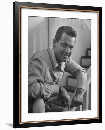 Actor William Holden Smiling for the Camera-Allan Grant-Framed Premium Photographic Print