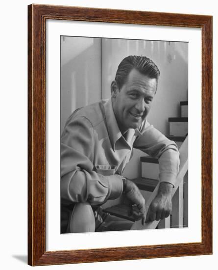 Actor William Holden Smiling for the Camera-Allan Grant-Framed Premium Photographic Print