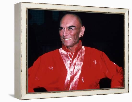 Actor Yul Brynner in Costume and Makeup for Role in Broadway Revival of Musical "The King and I"-Ann Clifford-Framed Premier Image Canvas