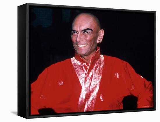 Actor Yul Brynner in Costume and Makeup for Role in Broadway Revival of Musical "The King and I"-Ann Clifford-Framed Premier Image Canvas