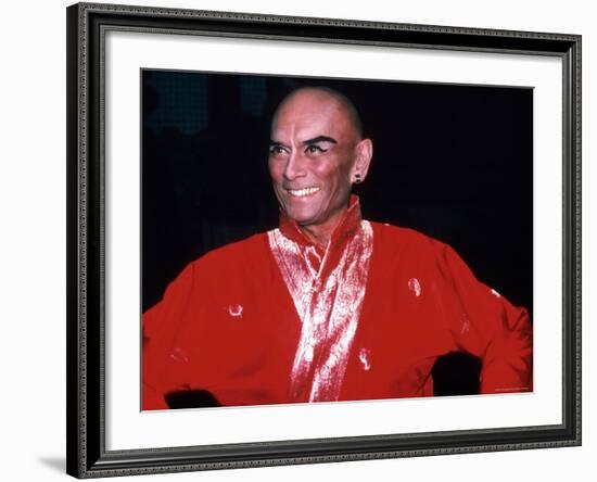 Actor Yul Brynner in Costume and Makeup for Role in Broadway Revival of Musical "The King and I"-Ann Clifford-Framed Premium Photographic Print