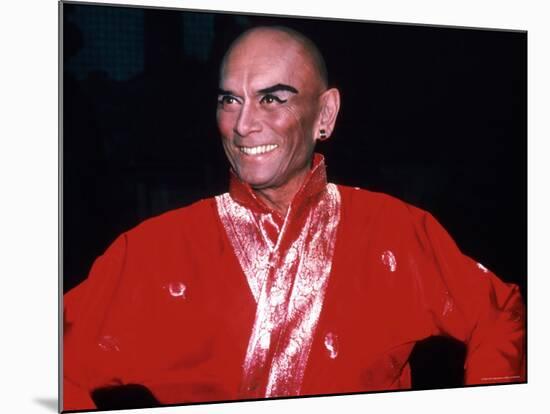 Actor Yul Brynner in Costume and Makeup for Role in Broadway Revival of Musical "The King and I"-Ann Clifford-Mounted Premium Photographic Print