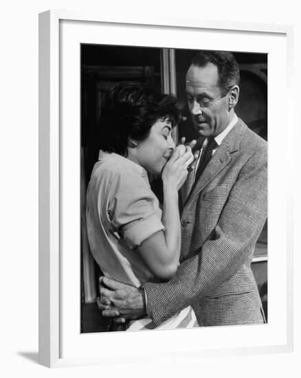 Actors Anne Bancroft and Henry Fonda in Scene From Broadway Play "Two for the Seesaw"-Alfred Eisenstaedt-Framed Premium Photographic Print