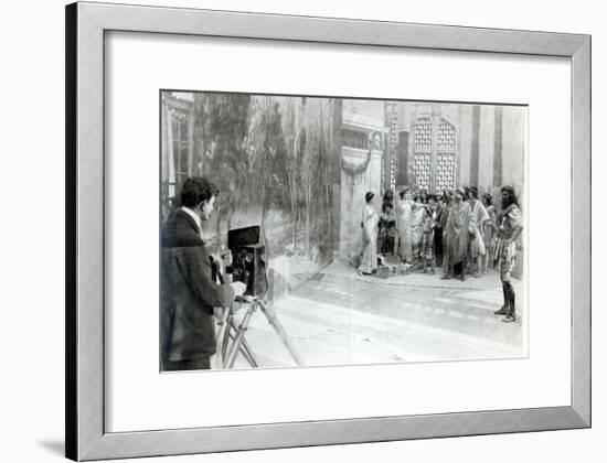 Actors from the Academie and Comedie Francaise Filming the 'Retour D'Ulysse' in 1909 (B/W Photo)-French Photographer-Framed Giclee Print