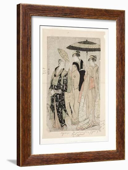 Actors in the Play Oakinai Hiruga Kojima, Nakamura Theater, Xi/1784, 1784-Torii Kiyonaga-Framed Giclee Print