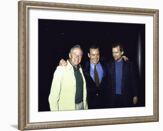 Actors Jack Lemmon and Kevin Spacey with Director James Foley-null-Framed Premium Photographic Print